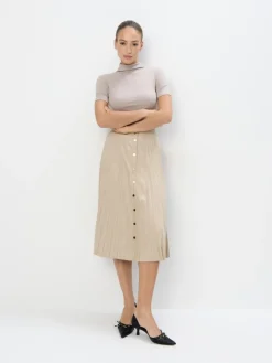 Röcke>MOHITO Plissee-Midirock Beige