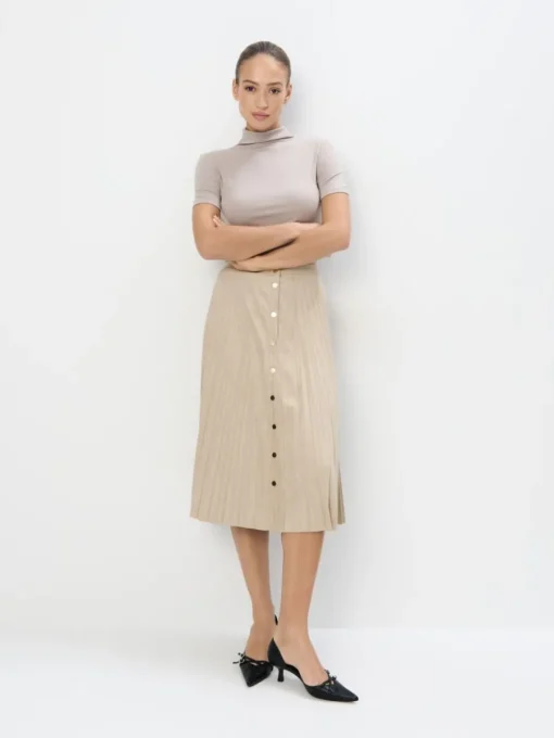 Röcke>MOHITO Plissee-Midirock Beige