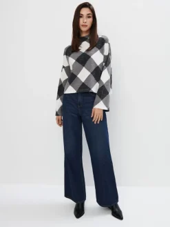 Pullover|Blusen, Hemden>MOHITO Pullover, Kariert Grau