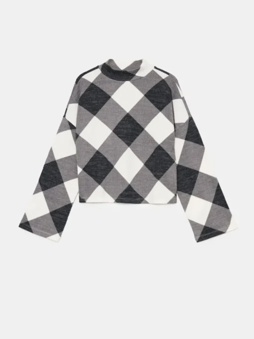 Pullover|Blusen, Hemden>MOHITO Pullover, Kariert Grau