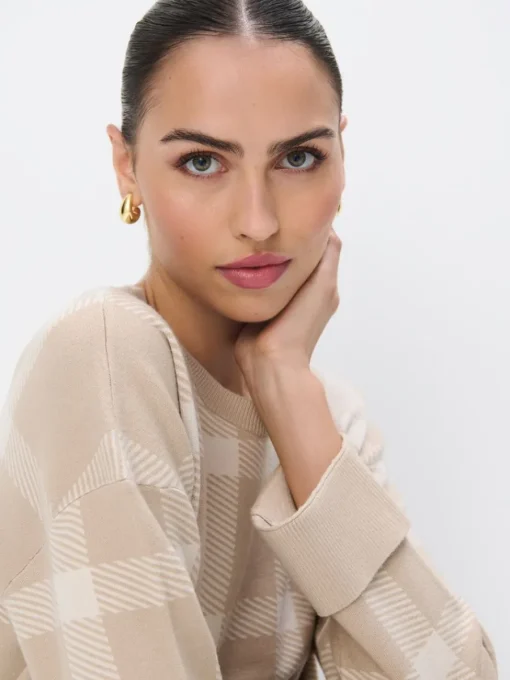 Pullover>MOHITO Pullover, Kariert Beige