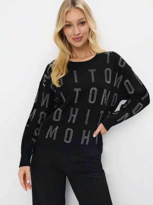Pullover>MOHITO Pullover mit Applikationen Schwarz