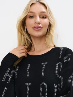 Pullover></noscript>MOHITO Pullover mit Applikationen Schwarz