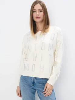 Pullover>MOHITO Pullover mit Applikationen Creme