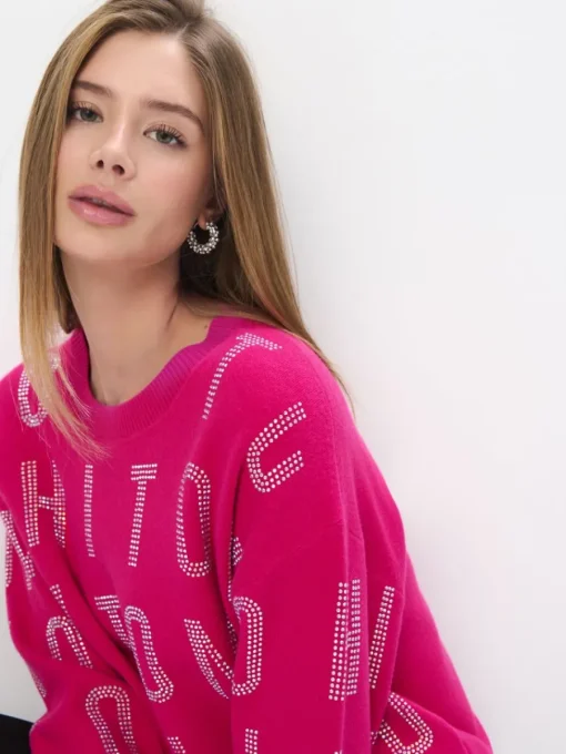 Pullover>MOHITO Pullover mit Applikationen Fuchsia