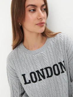 Pullover></noscript>MOHITO Pullover mit aufschrift Grau