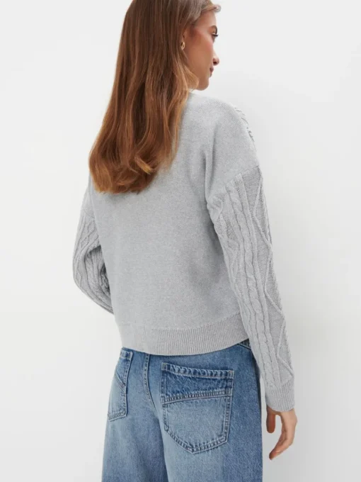 Pullover>MOHITO Pullover mit aufschrift Grau