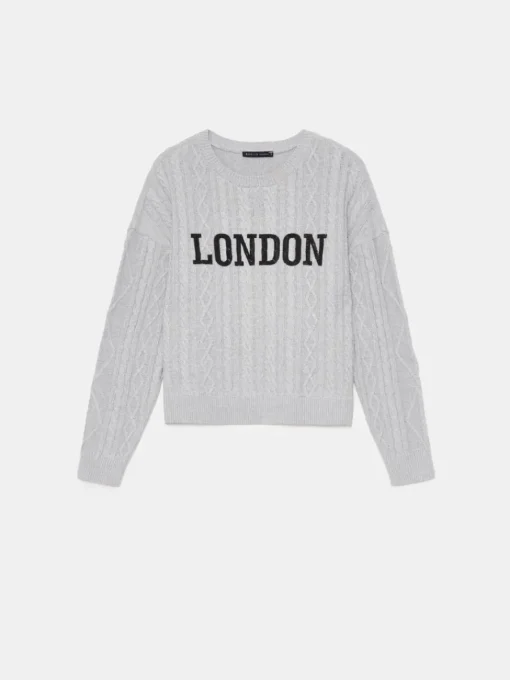 Pullover>MOHITO Pullover mit aufschrift Grau