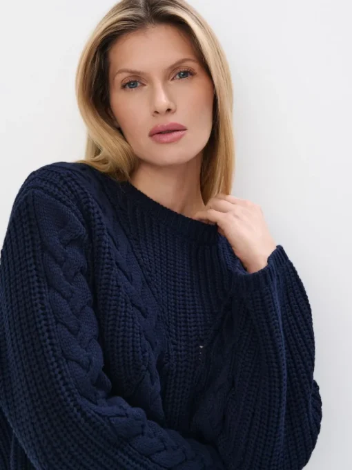 Pullover>MOHITO Pullover mit Baumwollanteil Navy