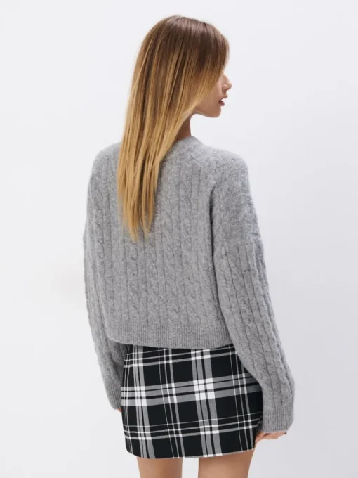 Pullover>MOHITO Pullover mit dekorativem Strickmuster Grau