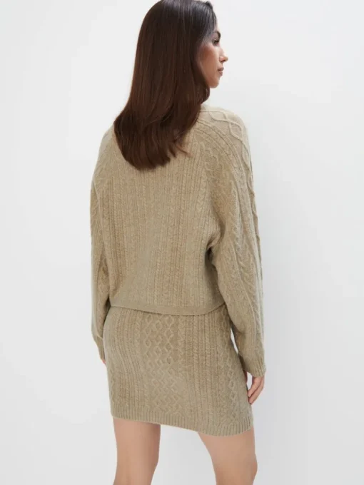 Pullover>MOHITO Pullover mit dekorativem Strickmuster Khaki