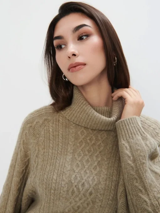 Pullover>MOHITO Pullover mit dekorativem Strickmuster Khaki