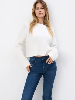 Pullover>MOHITO Pullover mit dekorativem Strickmuster Weiu00df
