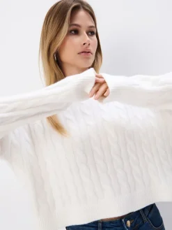 Pullover></noscript>MOHITO Pullover mit dekorativem Strickmuster Weiu00df