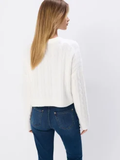 Pullover></noscript>MOHITO Pullover mit dekorativem Strickmuster Weiu00df