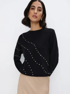 Pullover>MOHITO Pullover mit dekorativen Elementen Schwarz