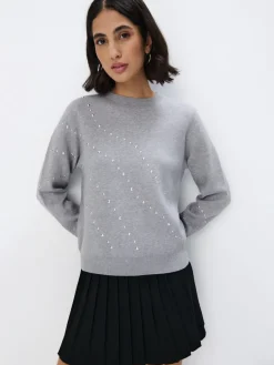 Pullover>MOHITO Pullover mit dekorativen Elementen Grau