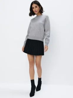 Pullover>MOHITO Pullover mit dekorativen Elementen Grau