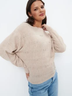 Pullover>MOHITO Pullover mit dekorativen Elementen Beige