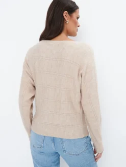 Pullover></noscript>MOHITO Pullover mit dekorativen Elementen Beige