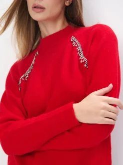 Pullover></noscript>MOHITO Pullover mit dekorativen Elementen Rot