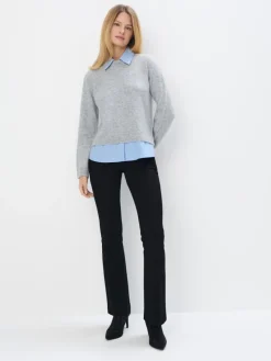 Pullover>MOHITO Pullover mit Hemdbluse Grau
