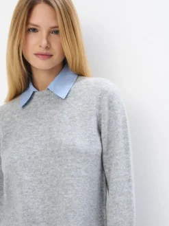 Pullover></noscript>MOHITO Pullover mit Hemdbluse Grau