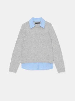 Pullover></noscript>MOHITO Pullover mit Hemdbluse Grau
