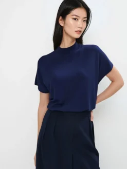 Pullover>MOHITO Pullover mit Kurzen Ärmeln Navy
