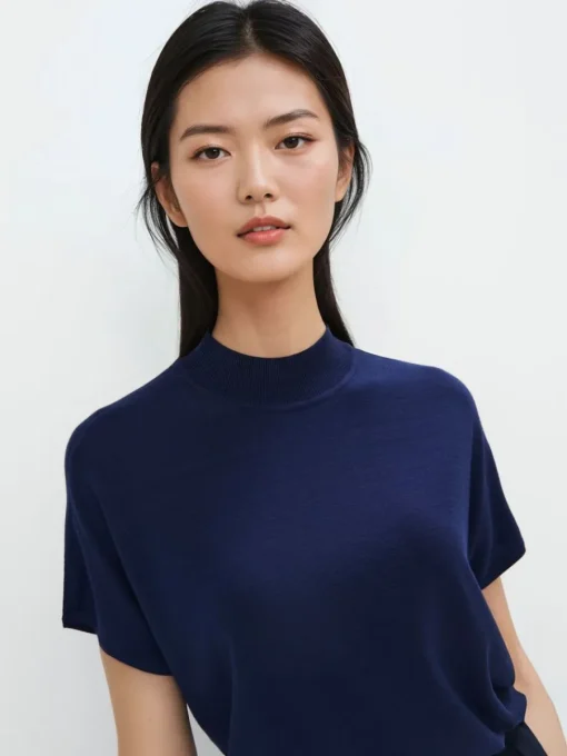 Pullover>MOHITO Pullover mit Kurzen Ärmeln Navy