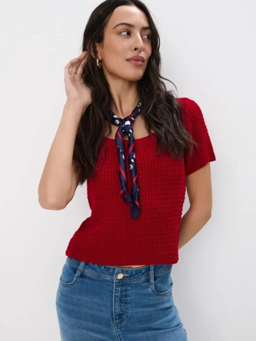 Pullover|T-shirts, Tops>MOHITO Pullover mit Kurzen Ärmeln Rot