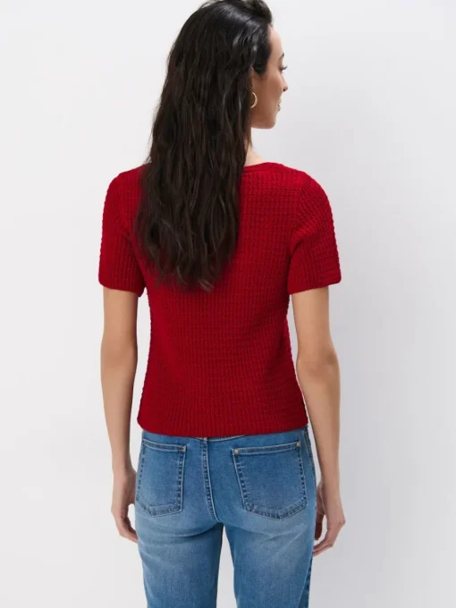 Pullover|T-shirts, Tops>MOHITO Pullover mit Kurzen Ärmeln Rot