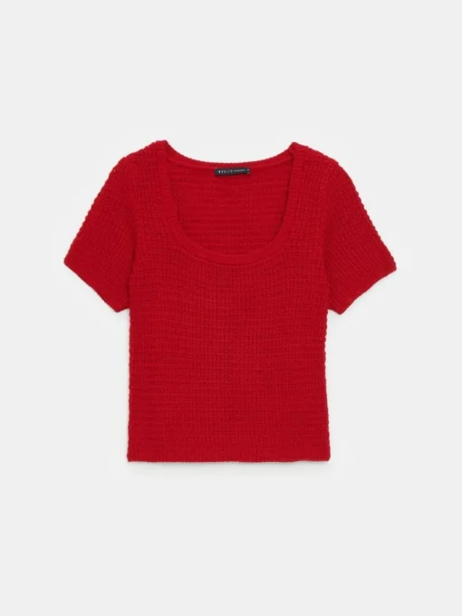 Pullover|T-shirts, Tops>MOHITO Pullover mit Kurzen Ärmeln Rot