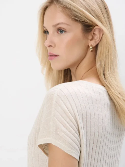 Pullover|T-shirts, Tops>MOHITO Pullover mit Metallischem Faden Creme