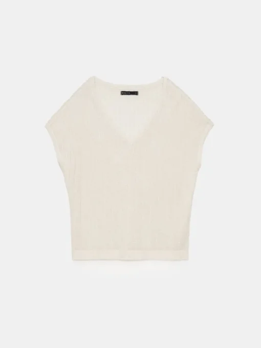 Pullover|T-shirts, Tops>MOHITO Pullover mit Metallischem Faden Creme