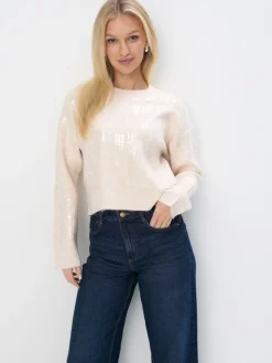 Pullover>MOHITO Pullover mit Pailletten Nude