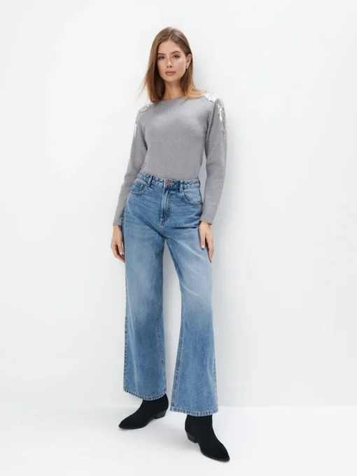 Pullover>MOHITO Pullover mit Pailletten Grau