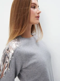 Pullover></noscript>MOHITO Pullover mit Pailletten Grau