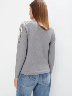 Pullover></noscript>MOHITO Pullover mit Pailletten Grau