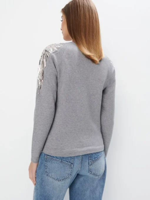 Pullover>MOHITO Pullover mit Pailletten Grau