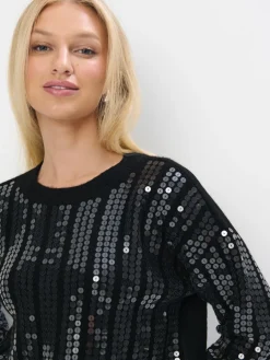 Pullover></noscript>MOHITO Pullover mit Pailletten Schwarz