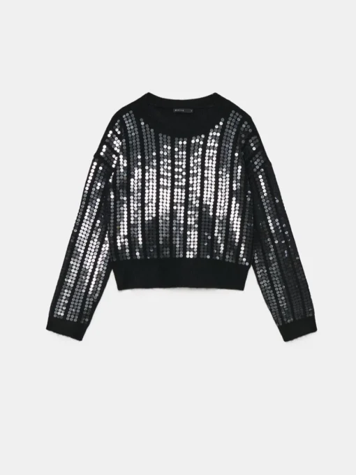 Pullover>MOHITO Pullover mit Pailletten Schwarz