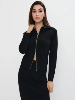 Pullover>MOHITO Pullover mit Reißverschluss Schwarz