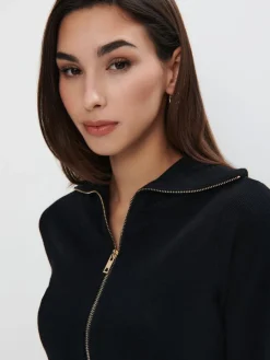 Pullover></noscript>MOHITO Pullover mit Reißverschluss Schwarz