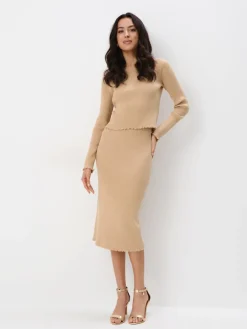 Pullover>MOHITO Pullover mit Rippenmuster Beige