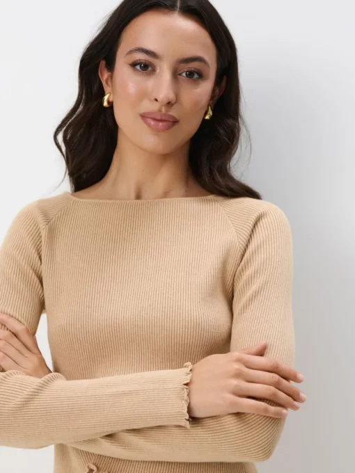 Pullover>MOHITO Pullover mit Rippenmuster Beige