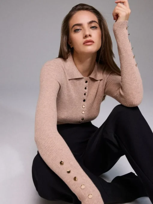 Pullover>MOHITO Pullover mit Rippenmuster Beige