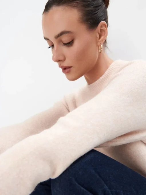 Pullover>MOHITO Pullover mit Stehkragen Nude