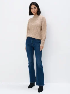 Pullover>MOHITO Pullover mit Stehkragen Beige