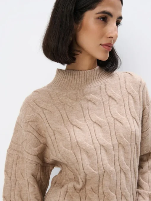 Pullover>MOHITO Pullover mit Stehkragen Beige